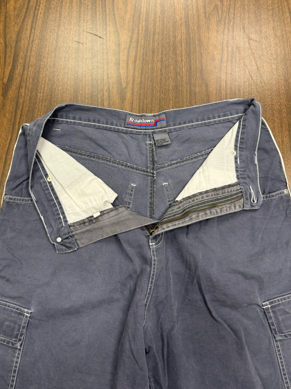 BreakDown Vintage Cargo Shorts in Faded Blue circa 1996 pre Y2K Rare Skater 🛹 - Picture 4 of 12